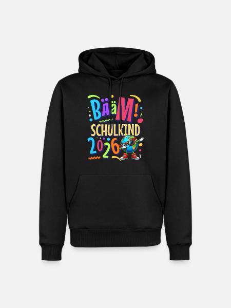 Bääm Schulkind 2026 - Männer Premium Bio Hoodie - Schwarz