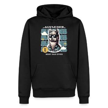 Alvadder Alpaka Papa Vater Vatertag - Männer Premium Bio Hoodie - Schwarz - Vorne - Nico (187cm)