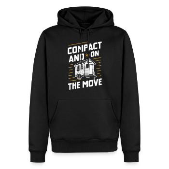 Rolling Tiny House Minimalistischer Lebensstil - Männer Premium Bio Hoodie - Schwarz - Vorne - Nico (187cm)