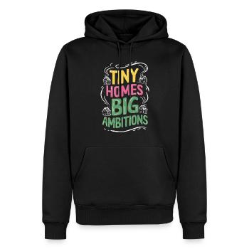 Rolling Tiny House Mode de vie minimaliste - Sweat à capuche Premium bio Homme - noir - Devant - Nico (187cm)
