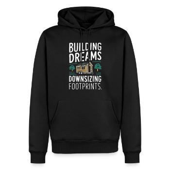 Rolling Tiny House Mode de vie minimaliste - Sweat à capuche Premium bio Homme - noir - Devant - Nico (187cm)