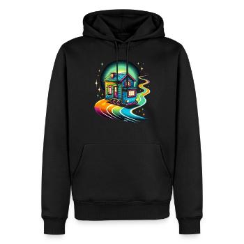 Rolling Tiny House Mode de vie minimaliste - Sweat à capuche Premium bio Homme - noir - Devant - Nico (187cm)