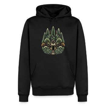 Rolling Tiny House Minimalistischer Lebensstil - Männer Premium Bio Hoodie - Schwarz - Vorne - Nico (187cm)