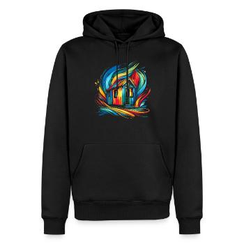 Rolling Tiny House Mode de vie minimaliste - Sweat à capuche Premium bio Homme - noir - Devant - Nico (187cm)