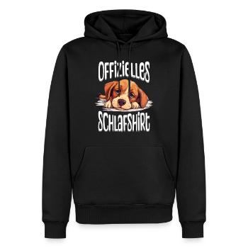 Chemise de nuit officielle Pyjama chien Animal mignon - Sweat à capuche Premium bio Homme - noir - Devant - Nico (187cm)