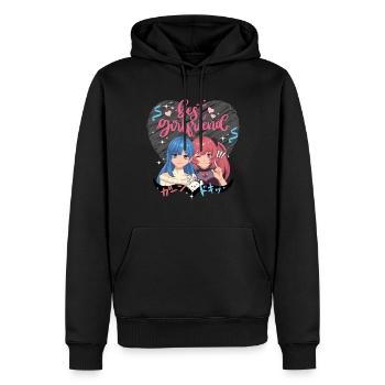 Best girlfriends pink heart - Men’s Premium Organic Hoodie - black - Front - Nico (187cm)