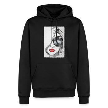 Graffeuse à Paris - Tour Eiffel - Sweat à capuche Premium bio Homme - noir - Devant - Nico (187cm)
