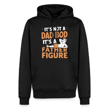 Pas un corps de papa mais une figure paternelle - Sweat à capuche Premium bio Homme - noir - Devant - Nico (187cm)
