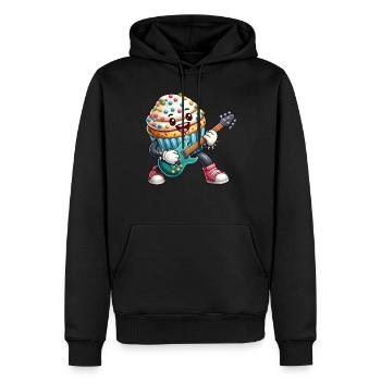 Cute Cupcake Rocker Drawing - Men’s Premium Organic Hoodie - black - Front - Nico (187cm)