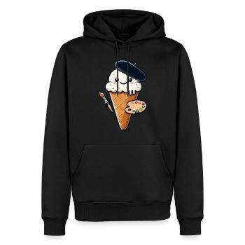Crème glacée pittoresque Summer Delight - Sweat à capuche Premium bio Homme - noir - Devant - Nico (187cm)