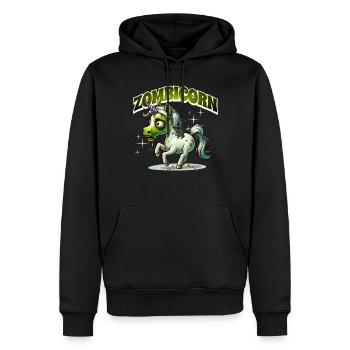 Licorne zombie zombie - Sweat à capuche Premium bio Homme - noir - Devant - Nico (187cm)