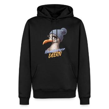 Hamburger Hamburger Mouette Mouette Mer du Nord Bonnet Drôle - Sweat à capuche Premium bio Homme - noir - Devant - Nico (187cm)