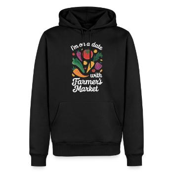 Marché fermier Agriculture Agriculture Alimentation - Sweat à capuche Premium bio Homme - noir - Devant - Nico (187cm)