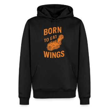 Ailes de poulet chaudes Ailes de poulet épicées Ailes de buffle - Sweat à capuche Premium bio Homme - noir - Devant - Nico (187cm)