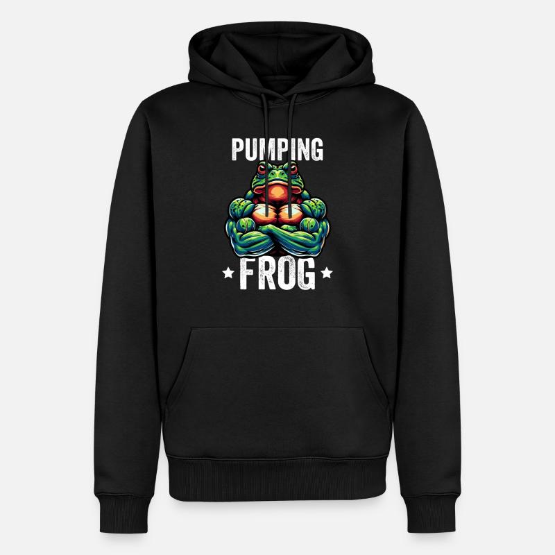 Pumping Frog - Männer Premium Bio Hoodie - Schwarz