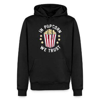 Lustiger Popcorn-spruch, Binge-watching-popcorn - Männer Premium Bio Hoodie - Schwarz - Vorne - Nico (187cm)
