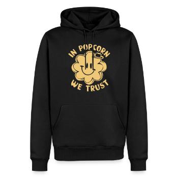 Dicton de pop-corn amusant, pop-corn en rafale - Sweat à capuche Premium bio Homme - noir - Devant - Nico (187cm)