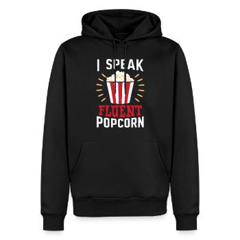 Dicton de pop-corn amusant, pop-corn en rafale - Sweat à capuche Premium bio Homme - noir - Devant - Nico (187cm)