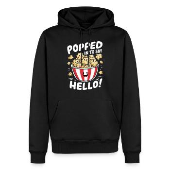 Dicton de pop-corn amusant, pop-corn en rafale - Sweat à capuche Premium bio Homme - noir - Devant - Nico (187cm)