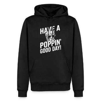 Dicton de pop-corn amusant, pop-corn en rafale - Sweat à capuche Premium bio Homme - noir - Devant - Nico (187cm)