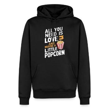 Dicton de pop-corn amusant, pop-corn en rafale - Sweat à capuche Premium bio Homme - noir - Devant - Nico (187cm)