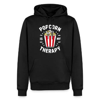 Dicton de pop-corn amusant, pop-corn en rafale - Sweat à capuche Premium bio Homme - noir - Devant - Nico (187cm)