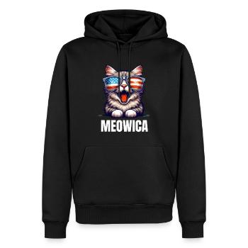 Jour de l’indépendance du chat américain 4 juillet USA Kitty - Sweat à capuche Premium bio Homme - noir - Devant - Nico (187cm)