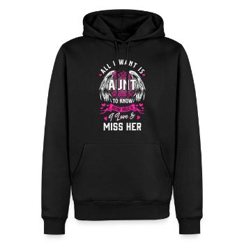 Aunt in Heaven - Men’s Premium Organic Hoodie - black - Front - Nico (187cm)