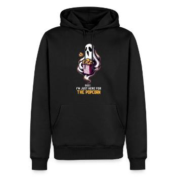 Dicton de pop-corn amusant, pop-corn en rafale - Sweat à capuche Premium bio Homme - noir - Devant - Nico (187cm)