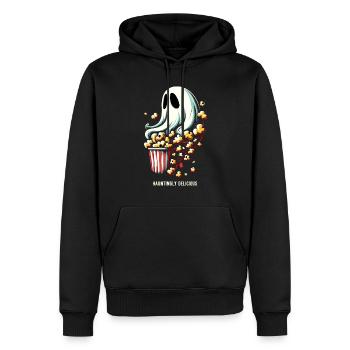 Dicton de pop-corn amusant, pop-corn en rafale - Sweat à capuche Premium bio Homme - noir - Devant - Nico (187cm)