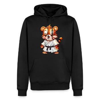 Judo Tigre - Sweat à capuche Premium bio Homme - noir - Devant - Nico (187cm)