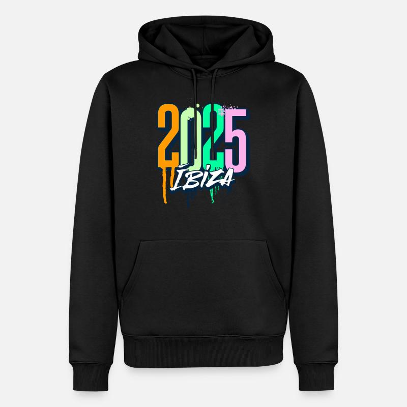 2025 Ibiza - Sweat à capuche Premium bio Homme - noir