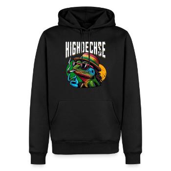 Lézards hauts lézards Iguane Reptiles - Sweat à capuche Premium bio Homme - noir - Devant - Nico (187cm)