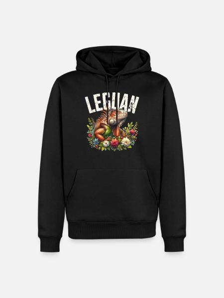 Leguan - Männer Premium Bio Hoodie - Schwarz