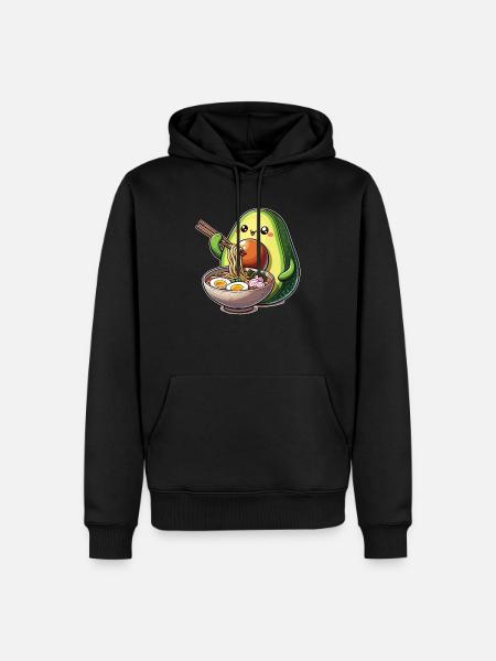 Avocado mit Nudeln Ramen kawaii Avocado - Herre Premium økologisk hoodie - sort