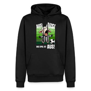 Fußball Fußballspieler Schiri Fußballplatz Lustig - Männer Premium Bio Hoodie - Schwarz - Vorne - Nico (187cm)