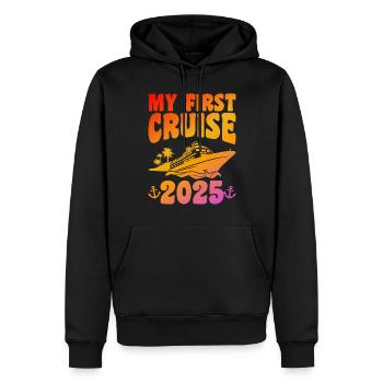 Croisière Vacances 2025 Croisière - Sweat à capuche Premium bio Homme - noir - Devant - Nico (187cm)