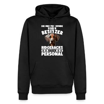 Rhodesian Ridgeback Hund Rhodesian Ridgebacks - Männer Premium Bio Hoodie - Schwarz - Vorne - Nico (187cm)