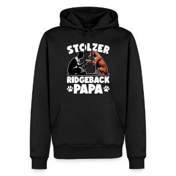 Rhodesian Ridgeback Papa Rhodesian Ridgebacks - Männer Premium Bio Hoodie - Schwarz - Vorne - Nico (187cm)