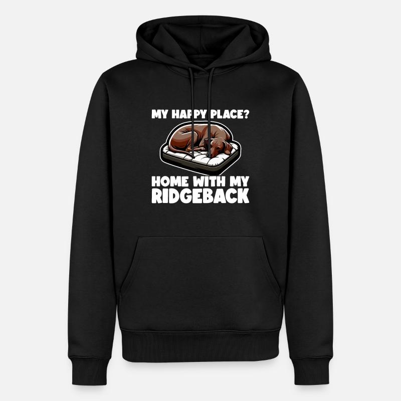 Rhodesian Ridgeback Happy Rhodesian Ridgebacks - Sweat à capuche Premium bio Homme - noir
