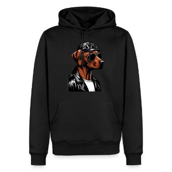 Rhodesian Ridgeback Coole Rhodesian Ridgebacks - Männer Premium Bio Hoodie - Schwarz - Vorne - Nico (187cm)