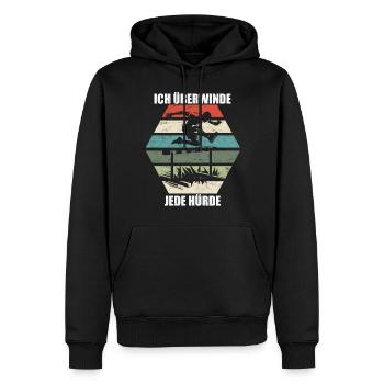 Course d’obstacles athlétisme athlète haies - Sweat à capuche Premium bio Homme - noir - Devant - Nico (187cm)