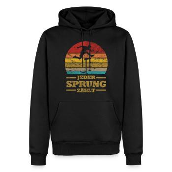 Course d’obstacles athlétisme athlète haies - Sweat à capuche Premium bio Homme - noir - Devant - Nico (187cm)