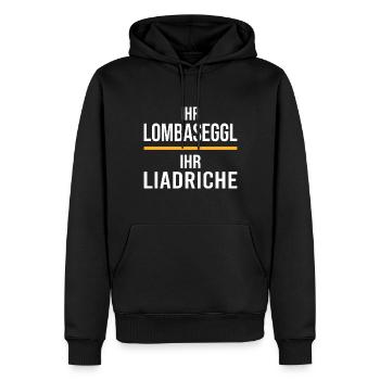 schwäbisch Ihr Lombaseggl ihr Liadriche - Männer Premium Bio Hoodie - Schwarz - Vorne - Nico (187cm)