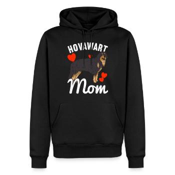 Chien Hovawart Chiens Hovawart - Sweat à capuche Premium bio Homme - noir - Devant - Nico (187cm)