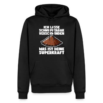 Schnupftabak Schnupfer Schnupftabak Dose - Männer Premium Bio Hoodie - Schwarz - Vorne - Nico (187cm)
