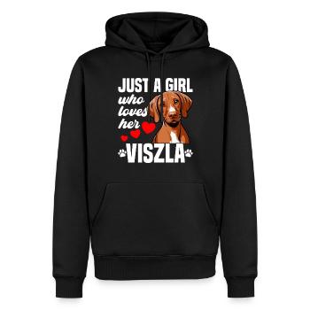 Viszla Hund Viszla Hunde - Männer Premium Bio Hoodie - Schwarz - Vorne - Nico (187cm)