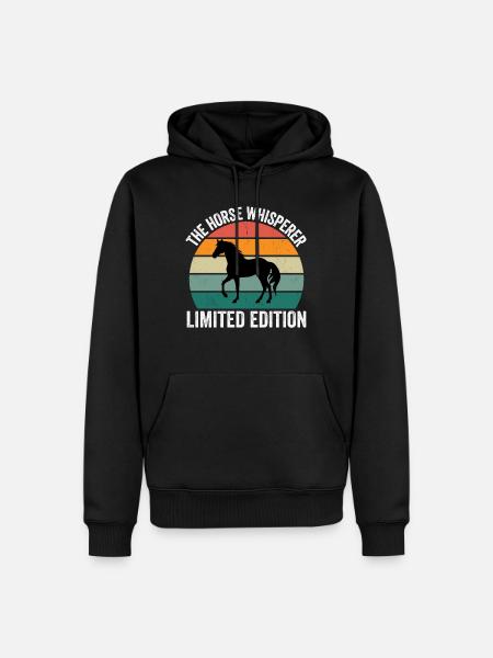 Hestehviskeren - Herre Premium økologisk hoodie - sort