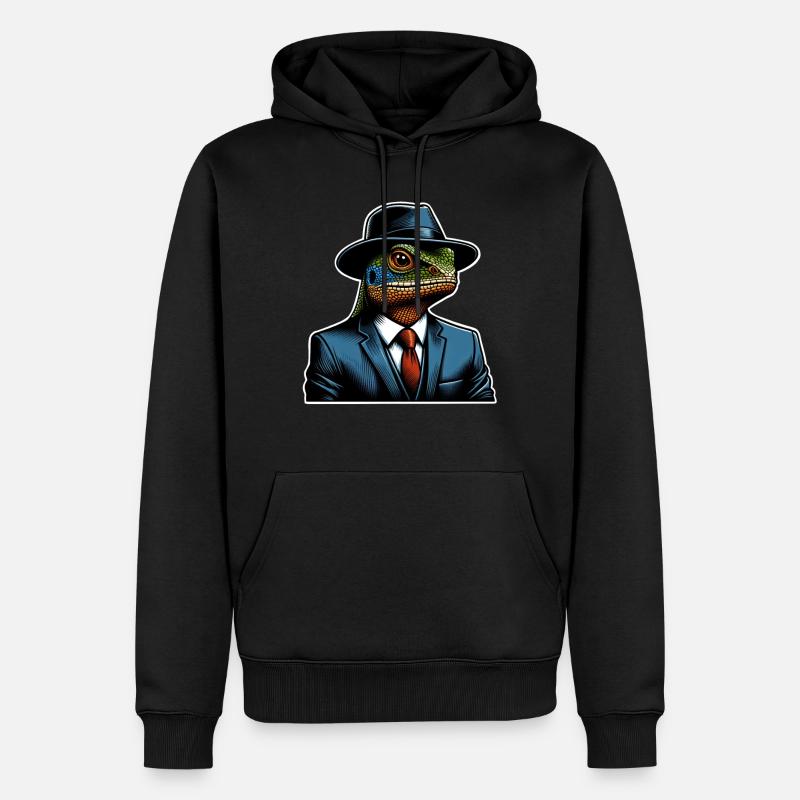 Echse - Männer Premium Bio Hoodie - Schwarz