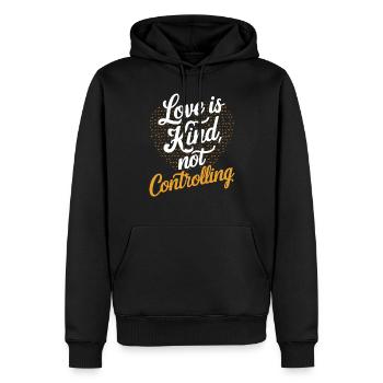 Sensibilisierung Für Häusliche Gewalt - Männer Premium Bio Hoodie - Schwarz - Vorne - Nico (187cm)